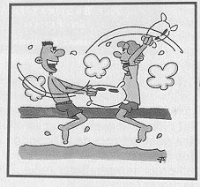A coloring page of games and activities